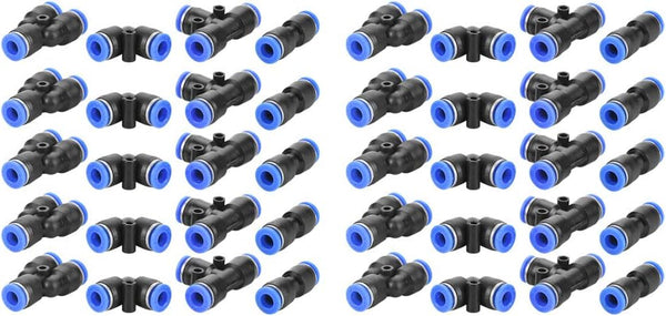 40Pcs Quick Connect Push in to Connect Water Tube Fitting, 1/4" Air Push Quick Fittings, 4 Shapes