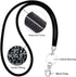 Bling Crystal Lanyard Strap with Metal Clasp & Keyring - Rhinestone ID Badge Lanyards for Women - 3 Pack