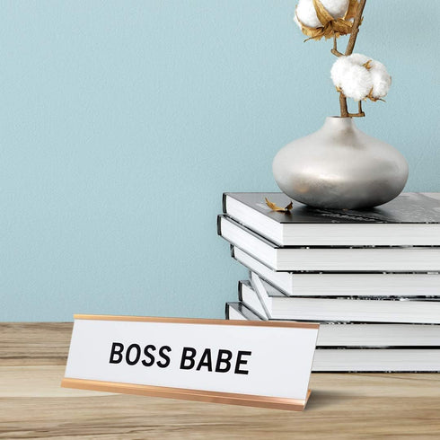 Boss Babe Nameplate Desk Sign, 2 x 8"