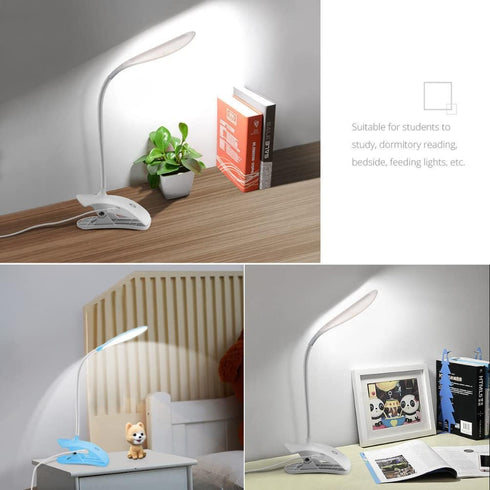 anso USB Rechargeable Clip-on Desk Lamp - LED Light in Blue