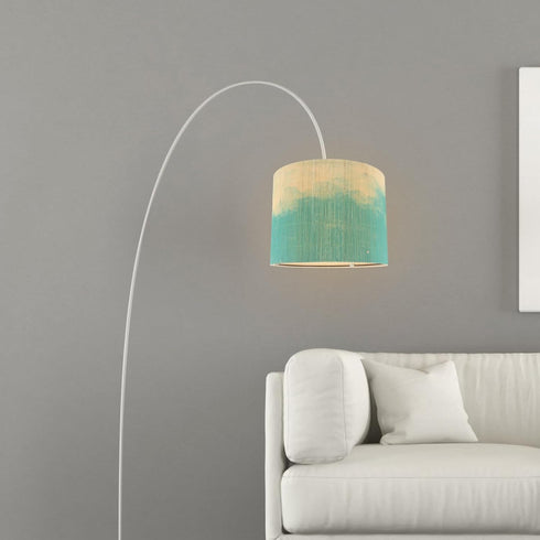 -30X30X23cm OSALADI Drum Lamp Shade Bamboo Lampshade Green Printing Pattern Lamp Cover Chandelier for Floor Table