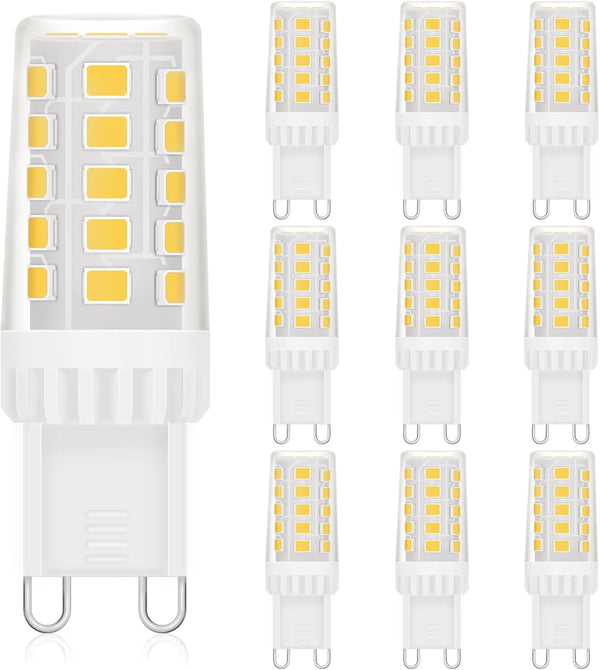 Energetic G9 Bulb Non-Dimmable 10 Pack, G9 40W T4 Halogen Equivalent, 400LM Cool White 4000K LED Bulbs