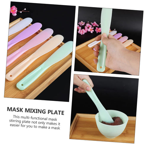 5 Pack Baluue Facial Mask Plate Mixing Spoon Easy to Clean Reusable Beauty Tool for Diy Face Mask