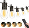LED Outdoor String Lights, 50FT Waterproof Patio Light with Remote & 16