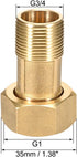 uxcell Brass Pipe Fitting, Hex Nipple, G3/4 Male X G1 Female Threaded Connector, 60mm Length
