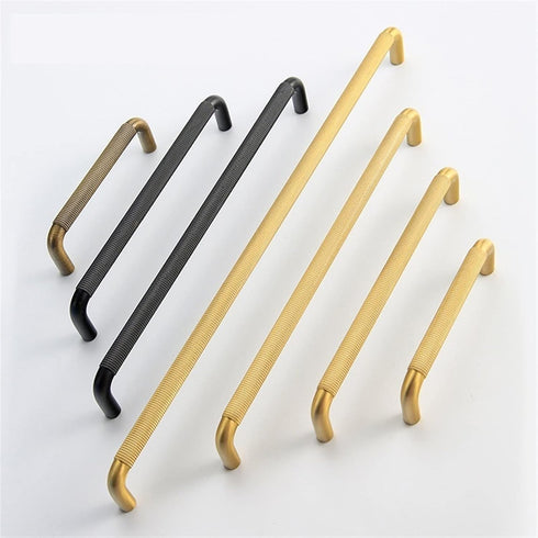 SMOKT 1Pcs C-4145-20mm) Minimalism Knurled Textured Bronze Long Furniture Handles Wardrobe Kitchen Cupboard Cloakroom