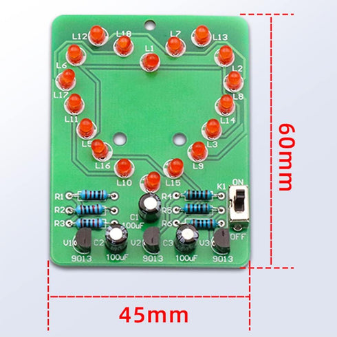 DIY Heart-Shaped LED Lamp Kit - Educational Flashing Light