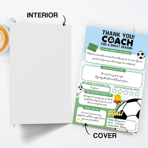 Hongshan Thank You Coach Card,Soccer Coaches Appreciation Gifts for Men Women,Soccer Team Coach Retirement Birthday