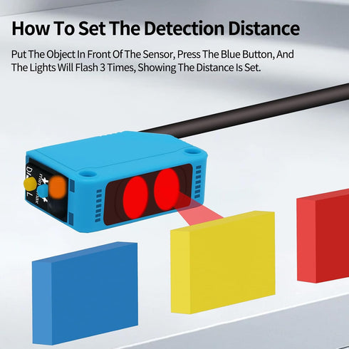 AURTRR NO+NC,DC10-30V,Distance:80cm/31.52'', AE3Z-D81,Reflective Micro Photoelectric Sensor Switch PNP photovoltaic