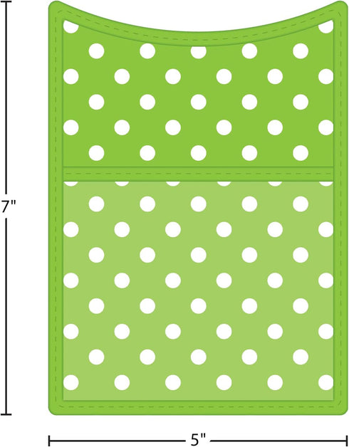 Lime Polka Dots Magnetic Storage Pocket (20771) - Teacher Created Resources