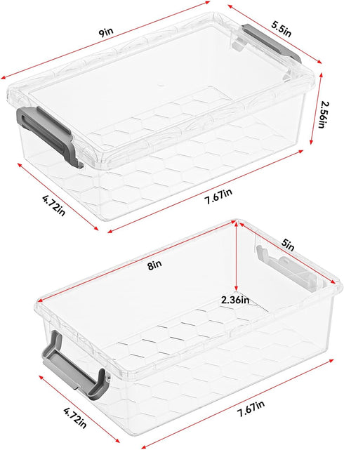 BiuLeon 4 Pack Extra Large Pencil Box, Plastic Pencil Case Organizer, Clear Crayon Box Marker Organizer, Stackable
