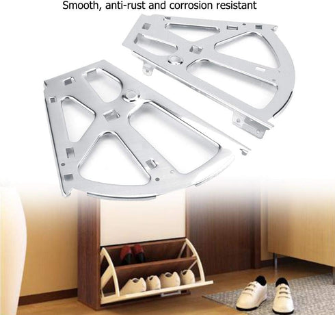 Hinge,2Pcs (2 Shoes Cabinet Stainless Steel Shoes Drawer Hinges Shoe Rack Frame Turing Rack Replacement Fittings
