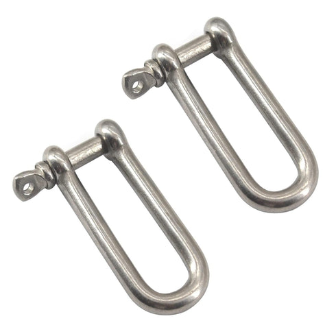 M12 Long D Ring Shackle, 304 Stainless Steel Anchor Shackle with Screw Pin for Material Handling (Pack of 2)