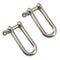 M12 Long D Ring Shackle, 304 Stainless Steel Anchor Shackle with Screw Pin for Material Handling (Pack of 2)