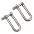M12 Long D Ring Shackle, 304 Stainless Steel Anchor Shackle with Screw Pin for Material Handling (Pack of 2)