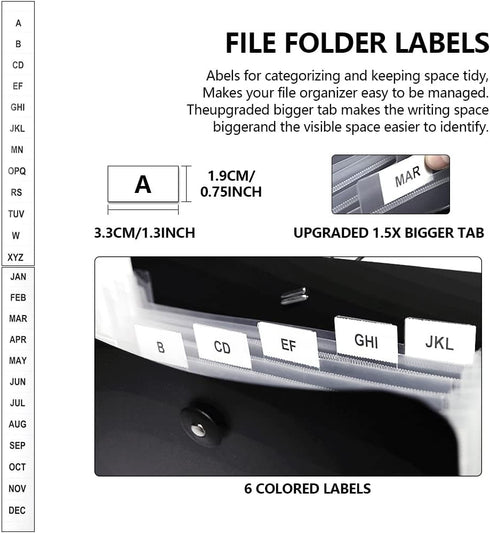 Vertical Expanding Accordion File Folder with 7 Pockets, Multi Pocket Organizer A4 Letter Size for Easy Backpack Access