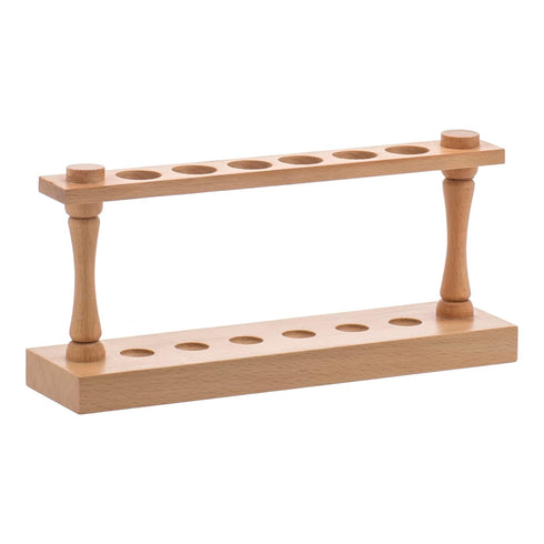 EISCO Wooden Test Tube Rack - Accommodates 6 Tubes, 22mm, 9.75" Wide, Premium Wood