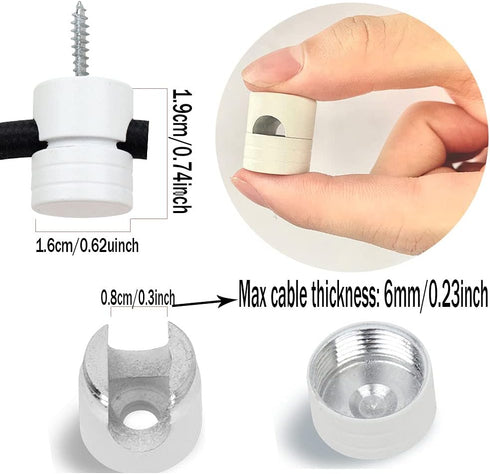 Fixture,6 Pack Swag Hook for Chandelier Ceiling Lights Cable, Lamp Hook for Hanging Pendant Lighting White Modern Swag