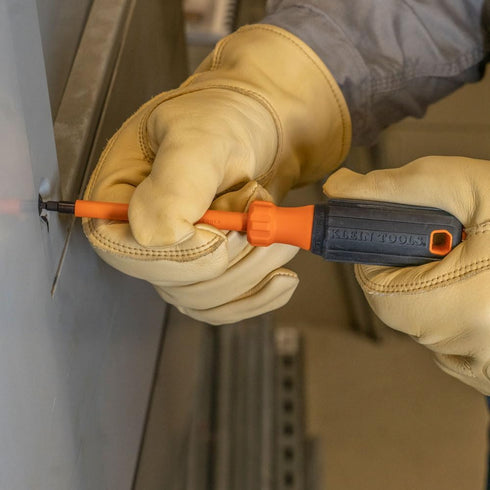 Klein Tools 6844INS Insulated Screwdriver, 1000V #2 Square Tip with 4-Inch Shank, Cushion-Grip Handle