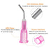300pcs 18 Gauge Blunt Tip Dispensing Needles, 0.5" Angled Dispenser Needle for Oil or Glue Applicator, Pink