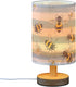 ALAZA Bedside Table Lamp for Bedroom Bee Daisy Floral Nightstand LED Light Lamps with USB Port Linen Fabric Shade Table