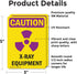 (2 Pack) X-Ray Equipment OSHA Caution Radiation Sign 5 Inch X 3.5 Inch Vinyl Label Decal Sticker, Weather Resistant