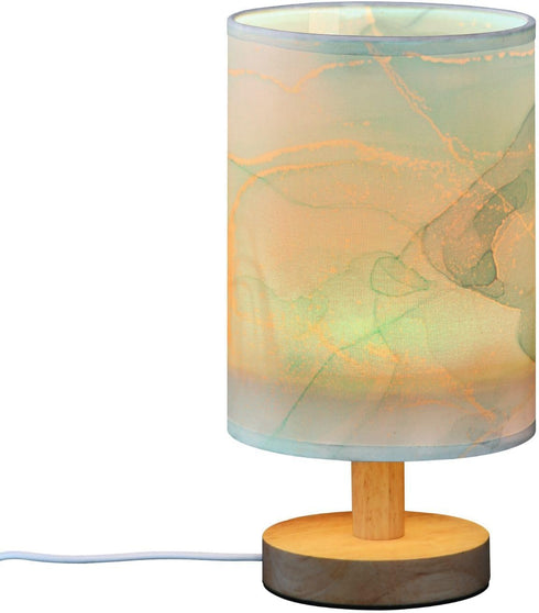 ALAZA Modern Art Marble Teal Table Lamp for Bedroom USB Port Bedside Lamp Small Nightstand Desk Lamp for Girls Boys