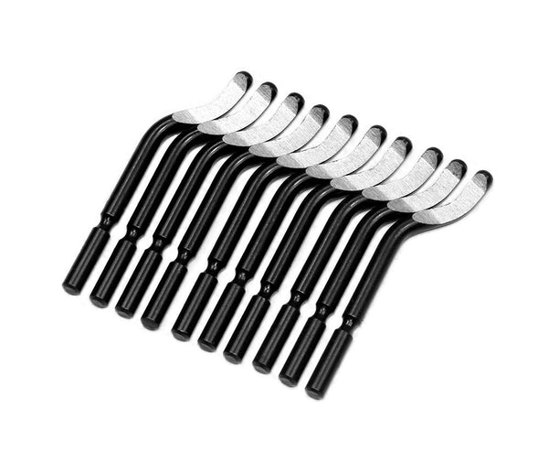 Deburring Tool Kit, 10pcs Rotary Blades Set for Wood, Plastic, Aluminum, Copper, and Steel Burr Remover
