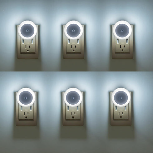 KINUR 6 Pack Night Light, LED Night Lights Plug into wall with