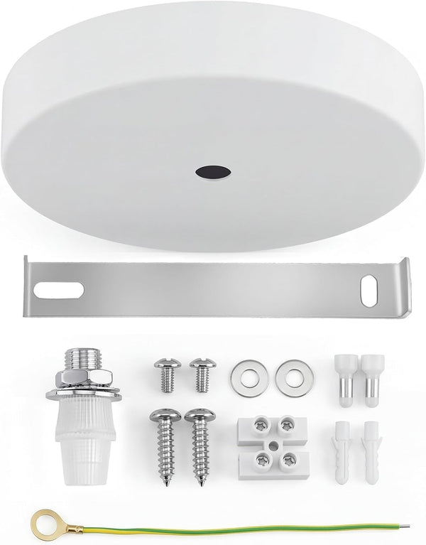 White Ceiling Canopy Light Kit with Hardware, Ceiling Plate for Pendant Lighting