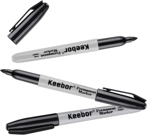 Permanent Markers Black, Bulk 100 Pack Fine Point Permanent Marker Set, Waterproof, Quick Drying Office Supplies