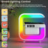 10W Smart LED Table Lamp, Wireless Charger with Fast Charging and Sunrise Alarm Clock, Bluetooth Speaker Lamp