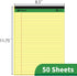 KAISA Legal Pads, 8.5"x11.75" Wide Ruled Writing Pads, 50 Sheets, Recycled Paper, Canary (Pack of 12)