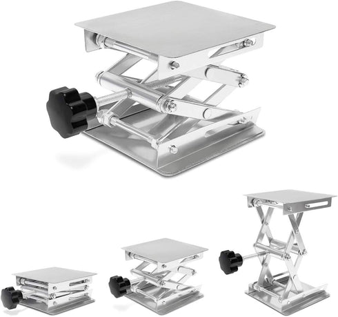 Wisamic Lab Jack Scissor Stand Platform 4x4 inches Stainless Steel Lift Stand Table Laboratory Support by Wisamic