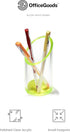 OfficeGoods Acrylic Pen & Pencil Holder - Modern Desk Organizer with Contrasting Base & Rim, Neon Green