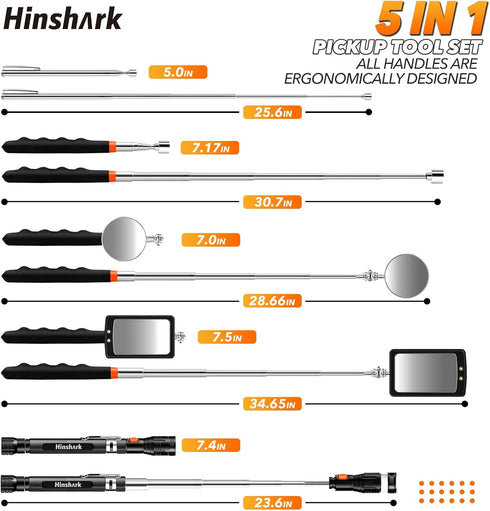 Set, Gifts for Men, Extendable Telescoping Magnetic Pickup Tools Anniversary Birthday Gift for Men Dad Husband Him