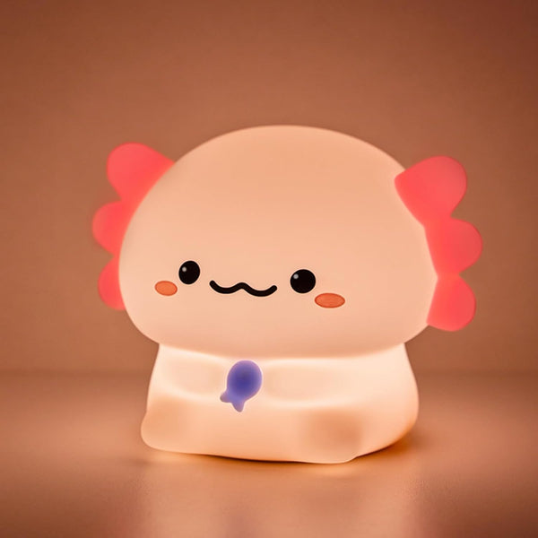 DEALFUN Axolotl Cute Cartoon Nursery Night Lights, Animal Design Safe Silicone Soft LED
