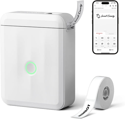 NIIMBOT D110 Mini Label Maker Machine with Tape, Portable Bluetooth Thermal Printer for Office Organization