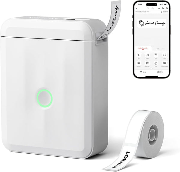 NIIMBOT D110 Mini Label Maker Machine with Tape, Portable Bluetooth Thermal Printer for Office Organization