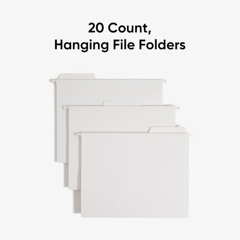 Smead FasTab Hanging File Folder, Letter Size, White, 20 per Box with 1/3-Cut Built-in Tab