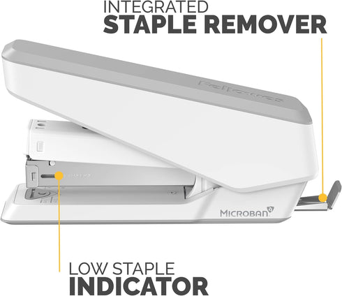 Fellowes LX850 EasyPress Office Stapler, Full Strip Effortless One-Touch Stapler, 25 Sheet Capacity, White