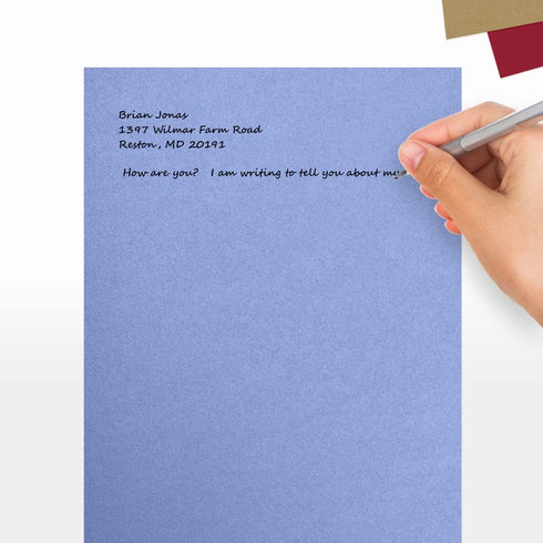LUXPaper 8.5” x 11” Vista Metallic Paper for Crafts and Printing, 50 Pack (Blue)