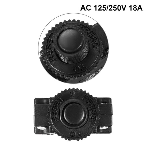 uxcell 2Pcs Thermal Overload Protector AC 125/250V 18A Push Button Reset Circuit Breaker