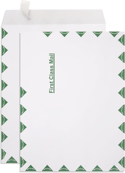 Blue Summit First-Class Envelope, 9 x 12 Peel & Seal Envelopes, 100 Envelopes - White Wove