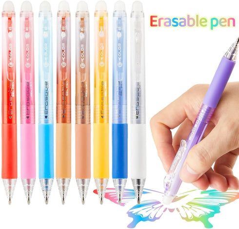 WUXIPREP 0.7mm (36 Retractable Erasable Gel Pens Clicker,Fine Point Smooth Writing Pens,Cute Pens For Writing
