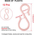 uxcell 12 Pack S Shaped Hooks - Plastic Hanging for Kitchen, Bathroom, Closet, Pots, Pans, Cups, Pink