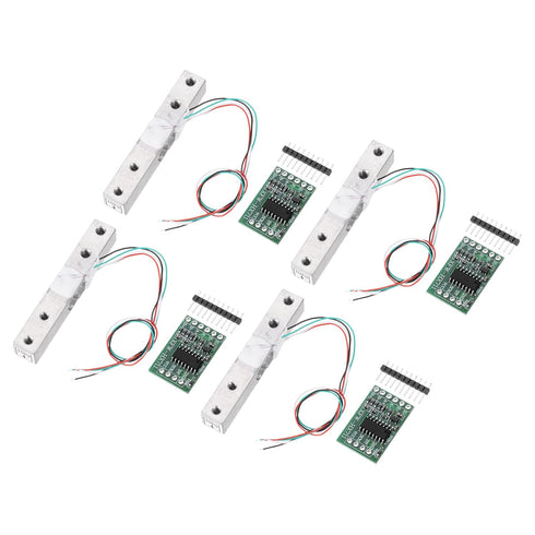 MECCANIXITY 4 Set Digital Load Cell Weight Sensor Kit, 10KG + HX711 Module, 24 Bit Precision A/D Dual-Channel