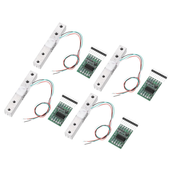MECCANIXITY 4 Set Digital Load Cell Weight Sensor Kit, 10KG + HX711 Module, 24 Bit Precision A/D Dual-Channel