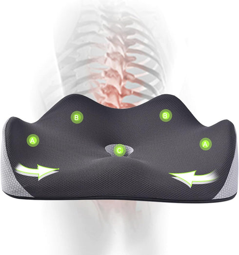 Wilitto Tailbone Hollow Ergonomic Seat Cushion, Hemorrhoids Breathable Office Chair Seat, Sciatica & Back Coccyx Pain