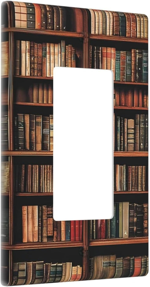 ZSUUGJ Library Bookshelf Outlet Covers Decorative Switch Wall Panel, Light Switch Cover Plate Suitable For Living Room